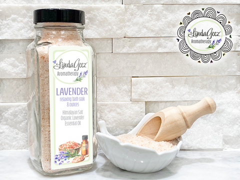 Himalayan Salts with Lavender Essential Oils 8 ounce French Jar