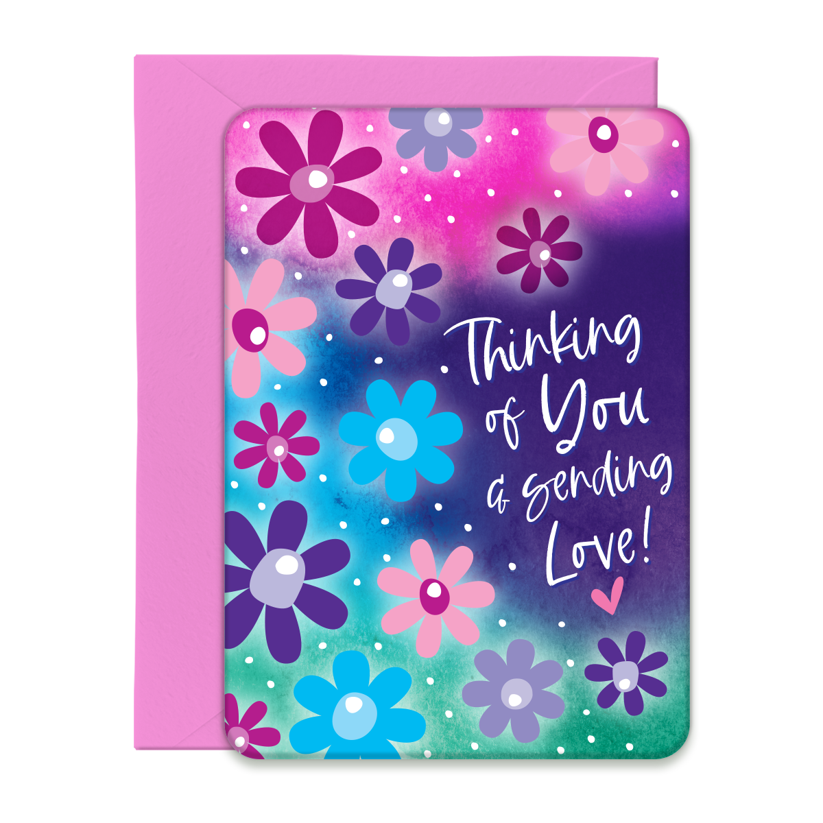 Thinking of You and Sending Love Greeting Card, Post Card with Envelope