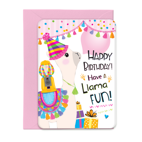 Llama Birthday Fun Greeting Card, Post Card with Envelope