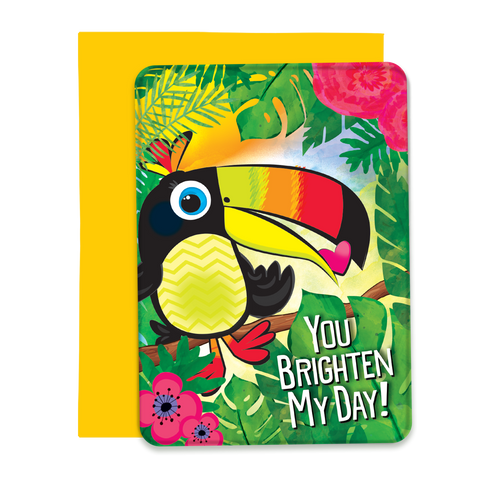 You Brighten My Day Greeting Card, Post Card with Envelope