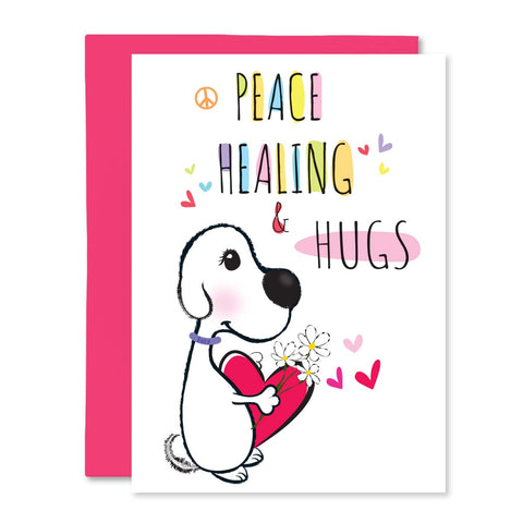 Peace Healing and Hugs Feel Better Card