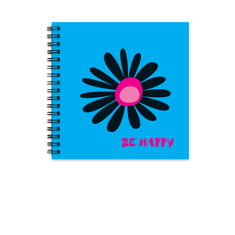 Be Happy 4inch spiral notebook with colorful blank pages