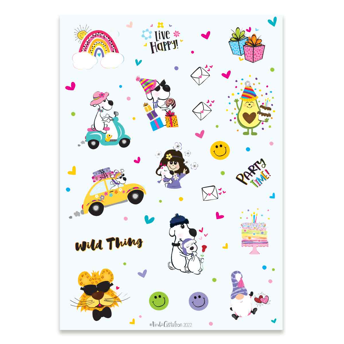 Little Happy Stickers Die Cut Sticker Sheet , Die Cut Stickers | Envelope Seals