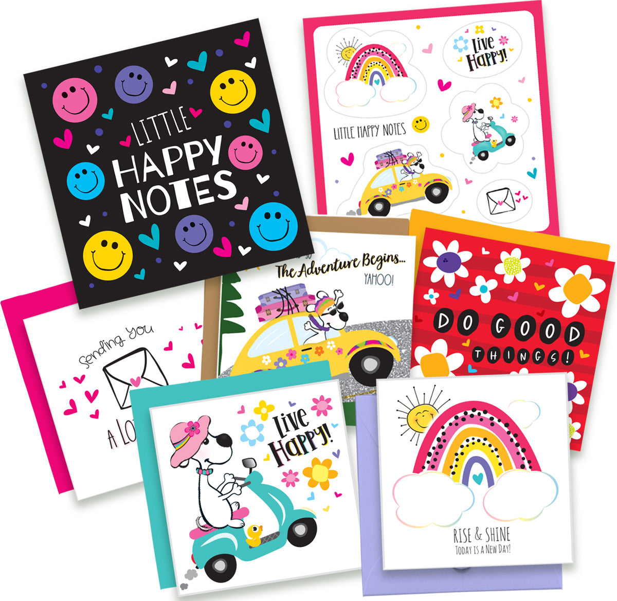 Little Happy Notes Box Set, Mini Cards, Envelopes and Stickers