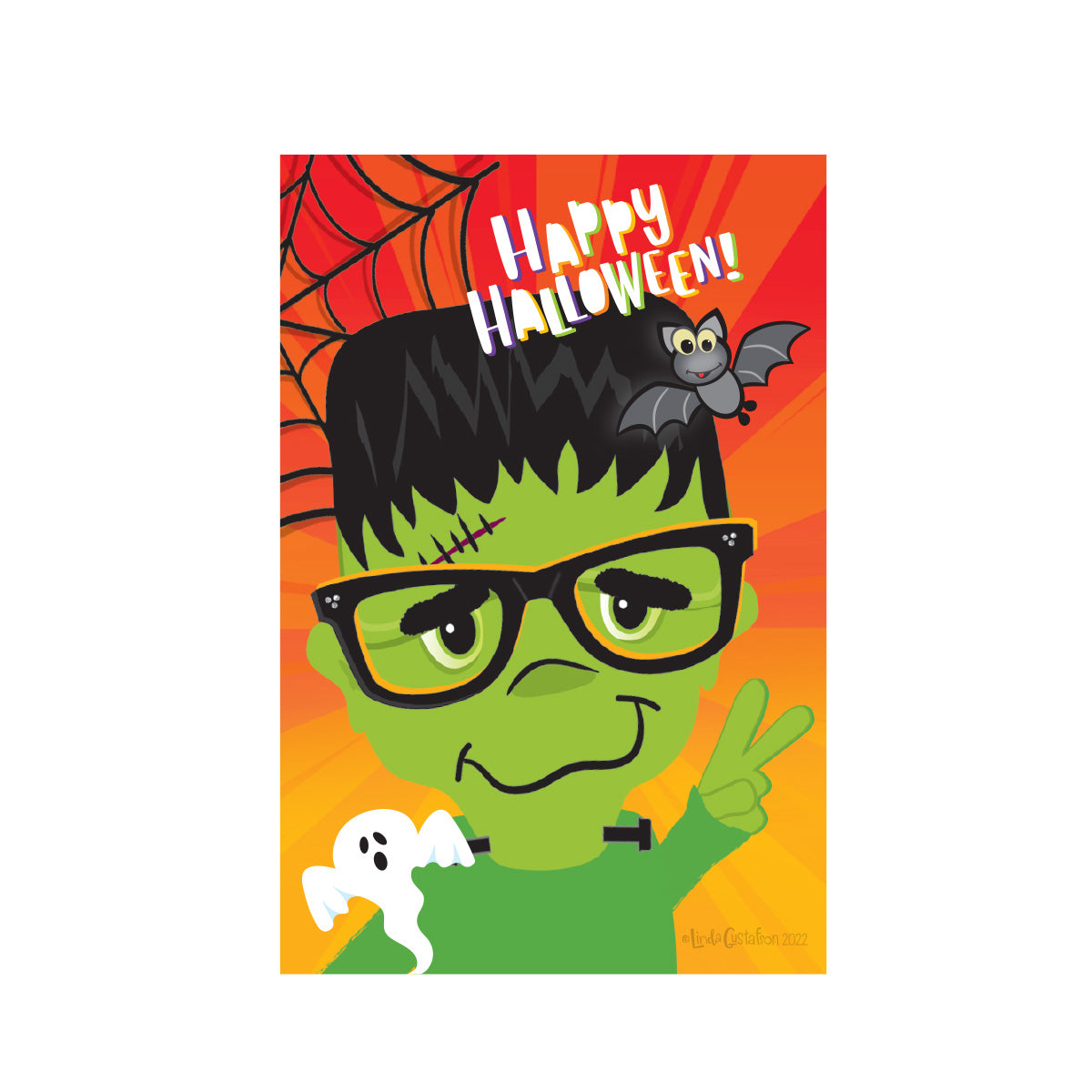 Peaceful Frankie Happy Halloween Sticker