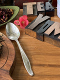 Vintage Hand stamped Teaspoon, Silver plated Teaspoon, Tea Addict Teaspoon