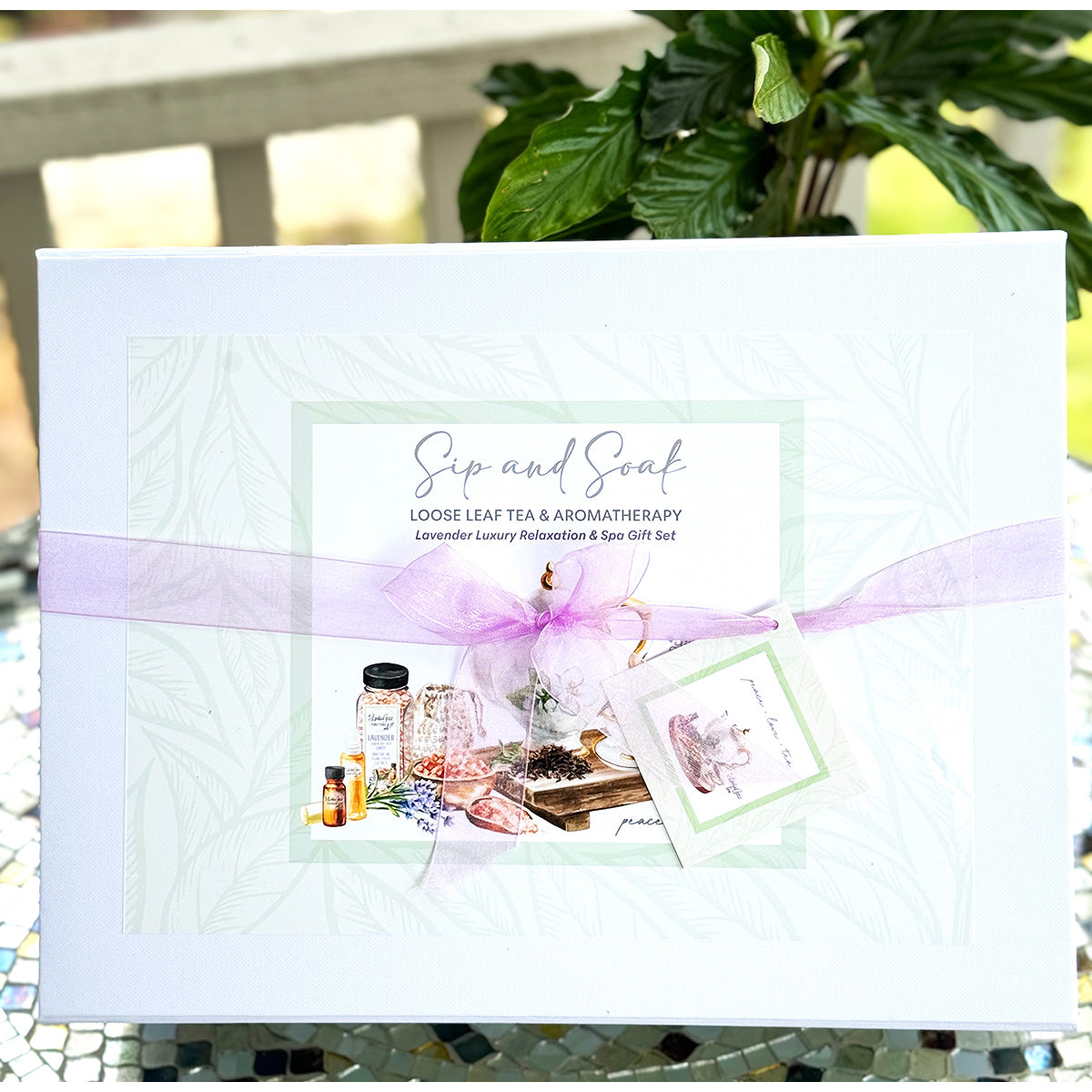 Tea Gift Set Lavender Sip and Soak Tea and Aromatherapy Gift Set