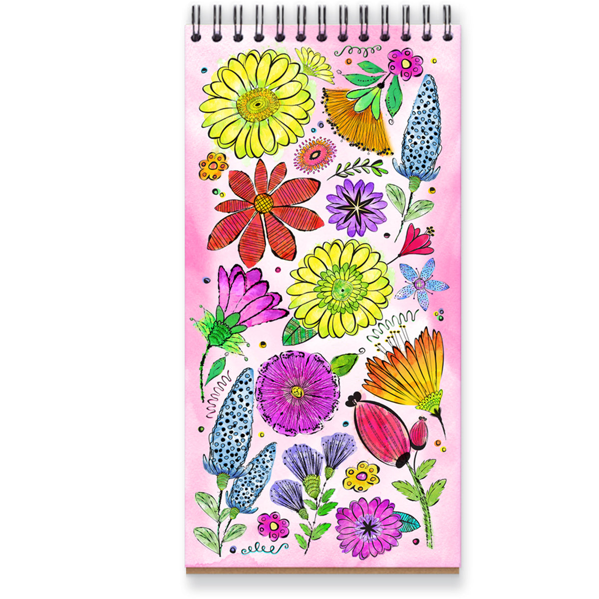 Watercolor Wildflowers Spiral Notebook with Blank Pages