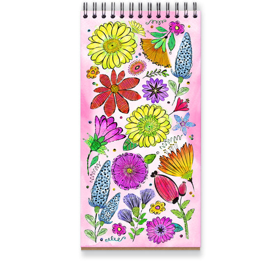 Watercolor Wildflowers Spiral Notebook with Blank Pages