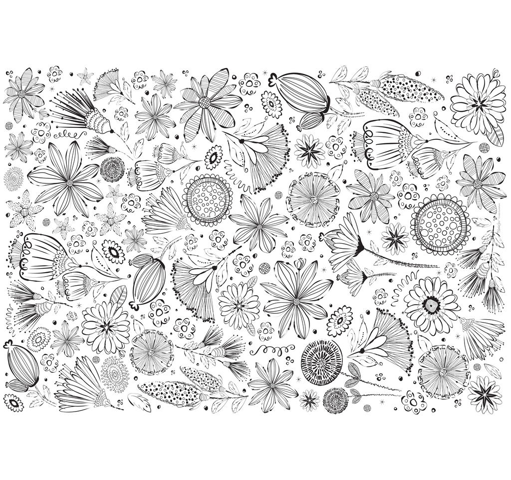 Tissue Paper, Wildflowers Black and White 20x30 Single Sheet – LindaGeez