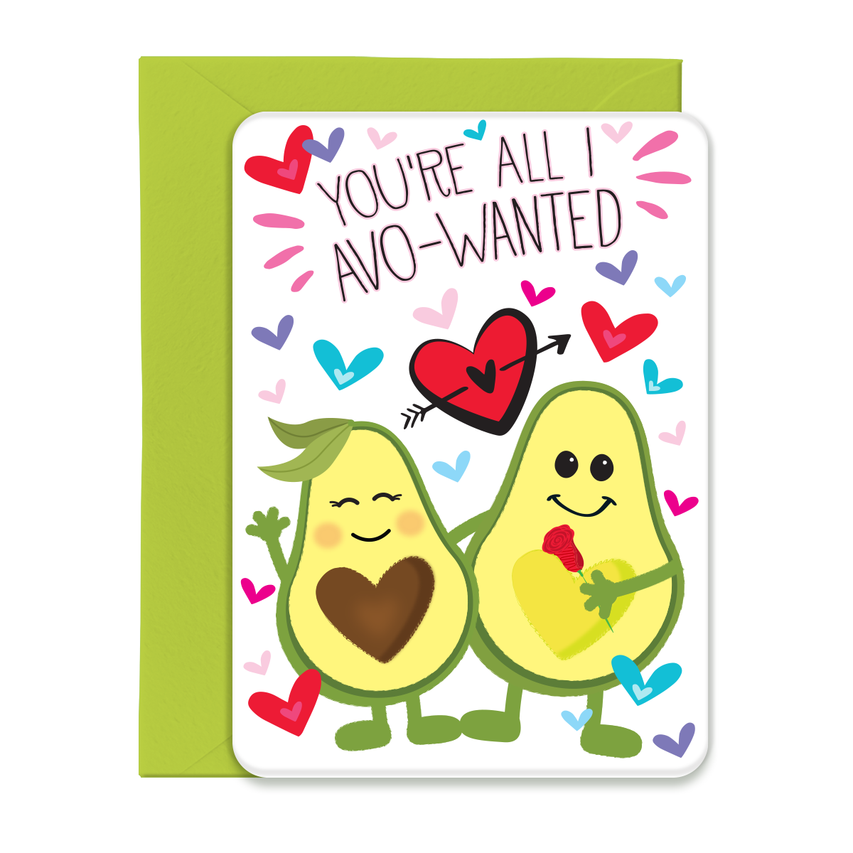 You're All I Avo Wanted Post card with envelope, Love Card, Valentine Card