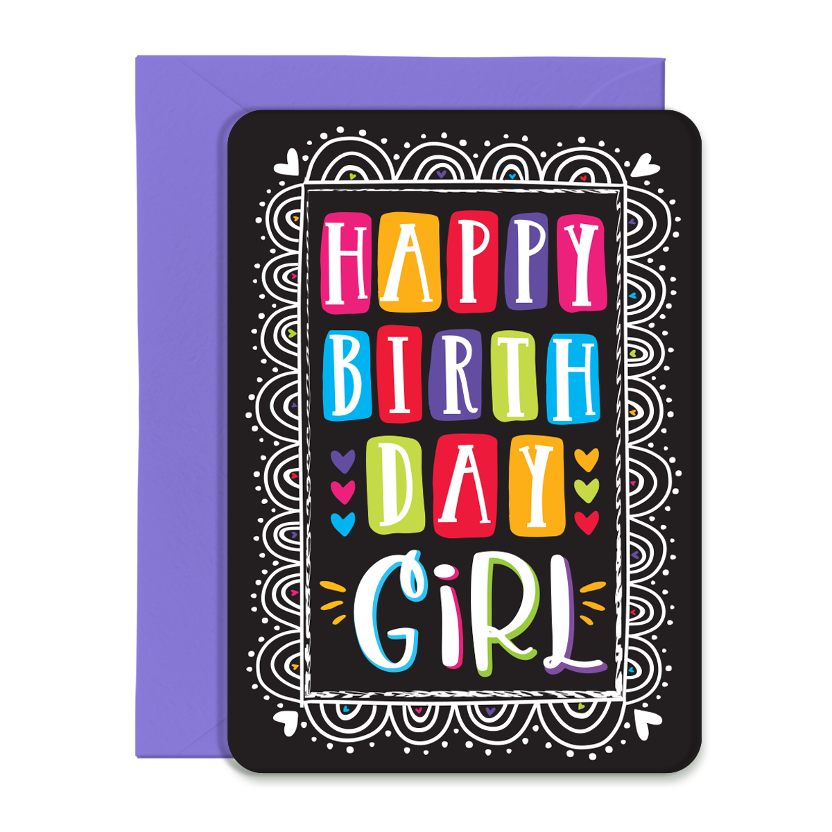 Happy Birthday Girl Greeting Card, Post Card with Envelope
