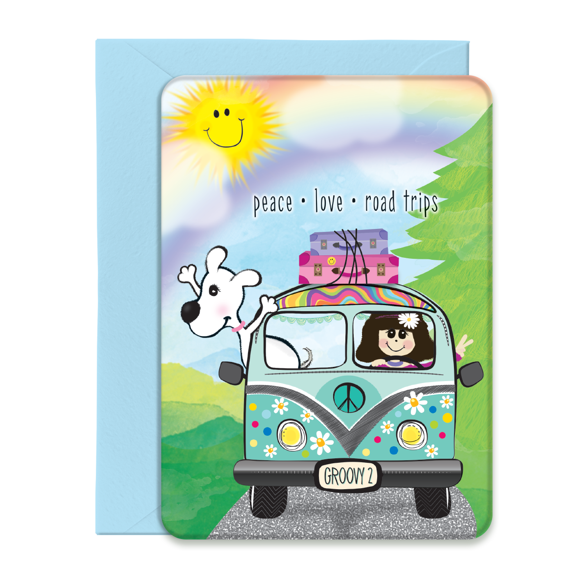 Peace, Love, Road Trips Greeting Card, Post Card with Envelope