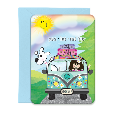 Peace, Love, Road Trips Greeting Card, Post Card with Envelope