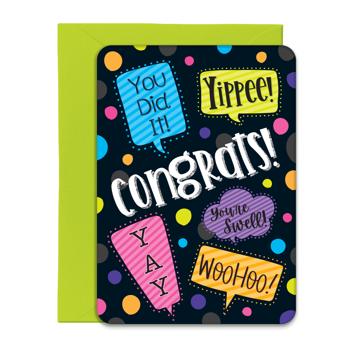 Congrats, Yippee Greeting Card, Post Card with Envelope