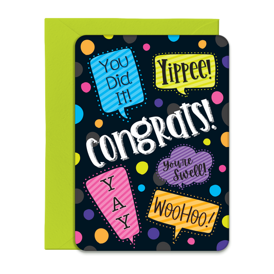 Congrats, Yippee Greeting Card, Post Card with Envelope