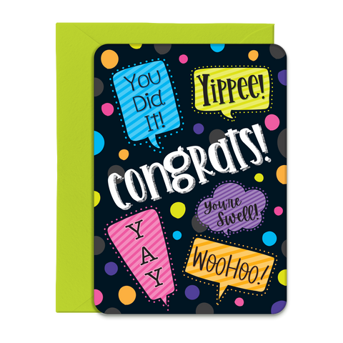 Congrats, Yippee Greeting Card, Post Card with Envelope