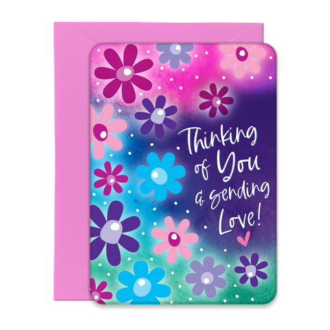 Thinking of You and Sending Love Greeting Card, Post Card with Envelope