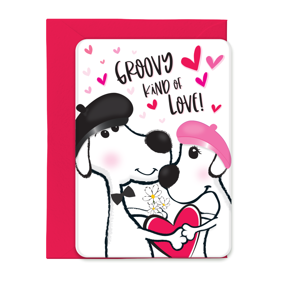 Groovy Kind of Love Post Card with Envelope, Lilly and Clancy Rescue Dogs