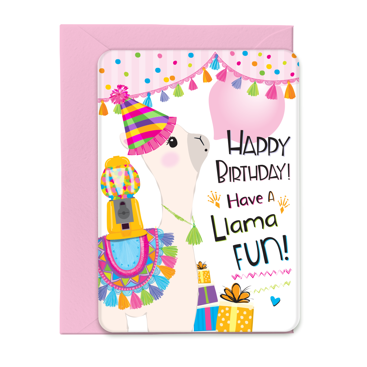 Llama Birthday Fun Greeting Card, Post Card with Envelope