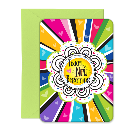 Today its a New Beginning Greeting Card, Post Card with Envelope