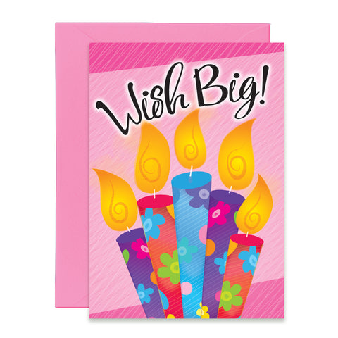 Wish Big Groovy Candles Birthday Greeting Card