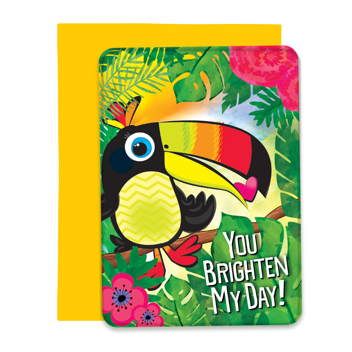 You Brighten My Day Greeting Card, Post Card with Envelope