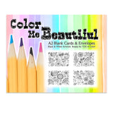 Color Me Beautiful Coloring Greeting Cards Bundle, Stationery Note Cards