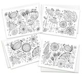 Color Me Beautiful Coloring Greeting Cards Bundle, Stationery Note Cards