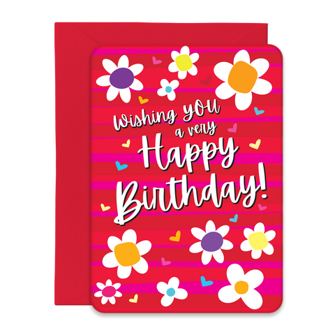 Groovy Birthday Greeting Card, Post Card with Envelope