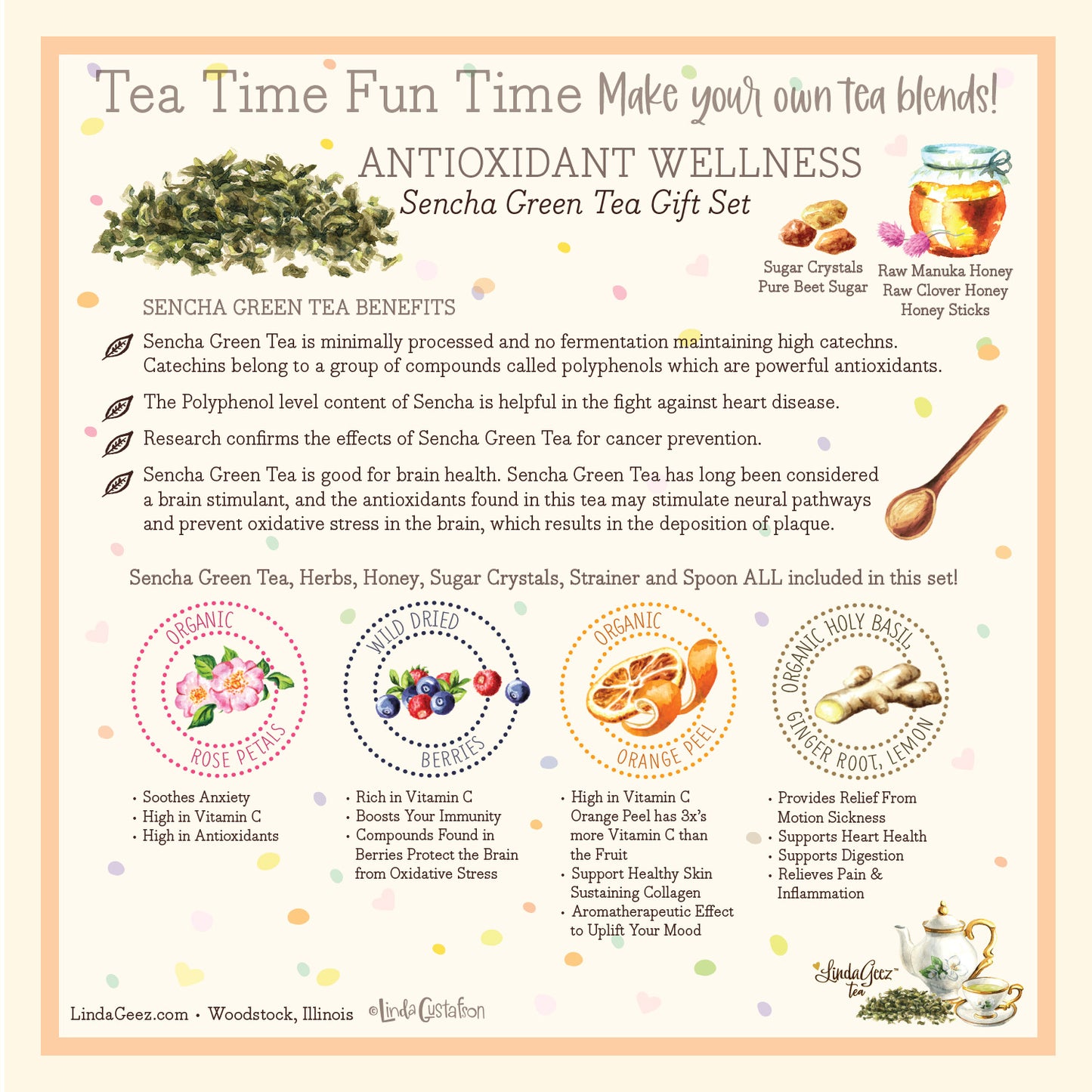 Tea Gift Set | Sencha Green Tea and Herbs Tea Box Set | Happy Box