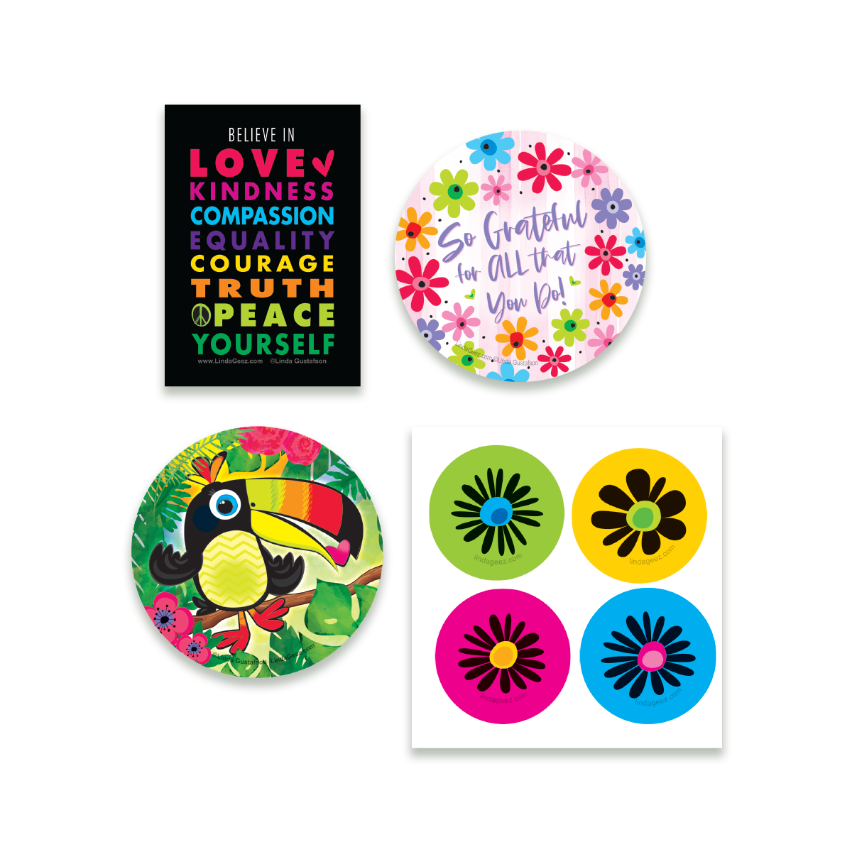 Be Hippie Box Card Set, 5x7 Post Cards Box Set