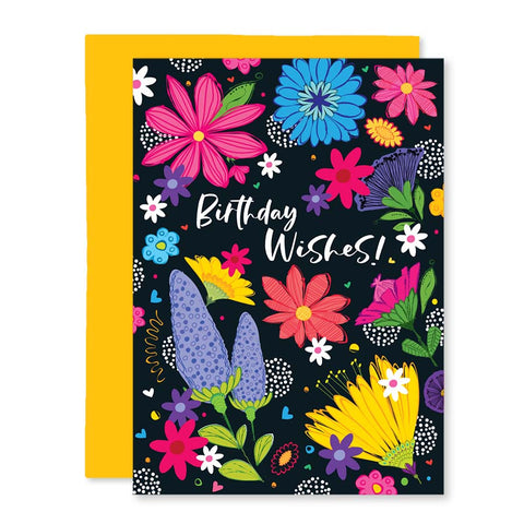 Birthday Wishes Wildflower Blossoms Greeting Card