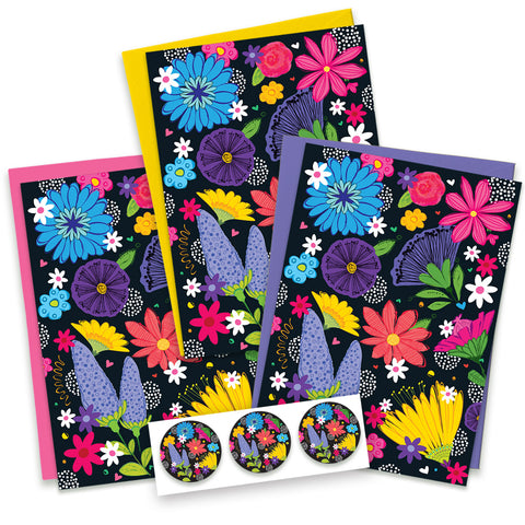 Stationery Writing set with Envelope Seals, Wildflower Blossoms
