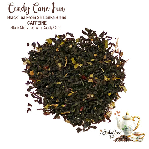 Candy Cane Fun Loose Leaf Tea Blend, Black Tea with Peppermint and Candy Cane Tea Blend
