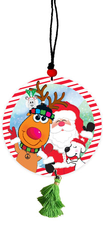 Santa and Friends Christmas Hugs Ornament