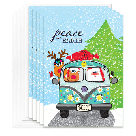 5 PACK Christmas Cards Peace On Earth Greeting Card, A7 Christmas Card