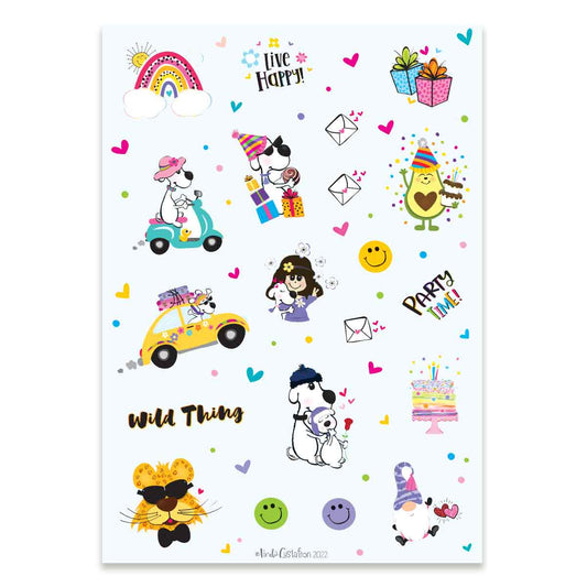 Little Happy Stickers Die Cut Sticker Sheet , Die Cut Stickers | Envelope Seals