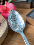Vintage Hand Stamped Teaspoon | A Hug in a Mug | Silver Plated Vintage Teaspoon