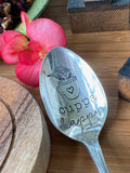 Vintage Hand Stamped Teaspoon |  Cuppa Happy | Vintage Silver Plated Teaspoon
