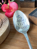 Vintage Hand Stamped Teaspoon | Keep Growing | Silver Plated Vintage Teaspoon