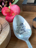 Vintage Hand Stamped Teaspoon |  You Are Magic | Silver Plated Vintage Teaspoon