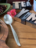 Vintage Hand stamped teaspoon, vintage silver plated teaspoon, enjoy the now hand stamped