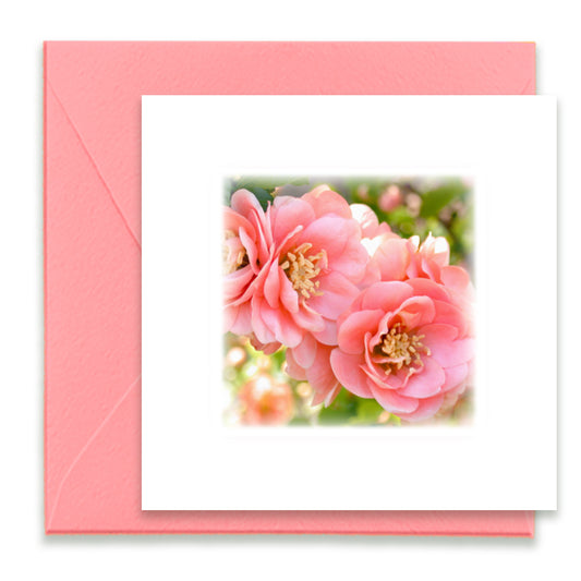 Flowering Quince Bloom Mini Greeting Card