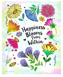 Happiness Blooms from Within Wildflower Wall Print