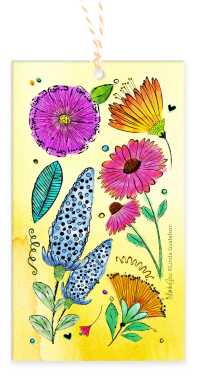 Sunshine Glow Watercolor Gift Natural White Textured Tag with Bakers Twine