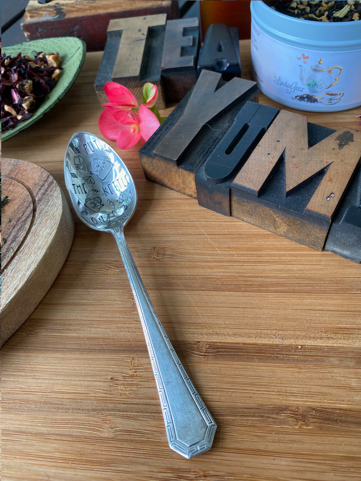 Vintage Hand Stamped Teaspoon, Put the Kettle On