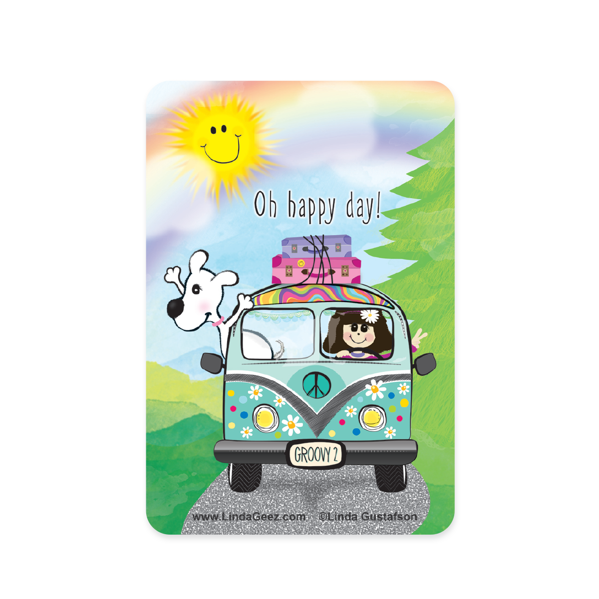 Oh Happy Day Road Trip Sticker, Lilly and Lee Lee Rectangular Sticker