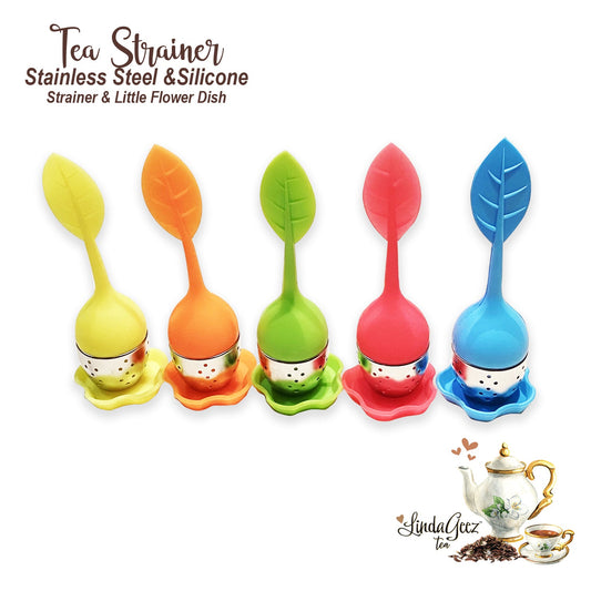 Silicone Loose Leaf Tea Strainer, Tea Strainer with Dish