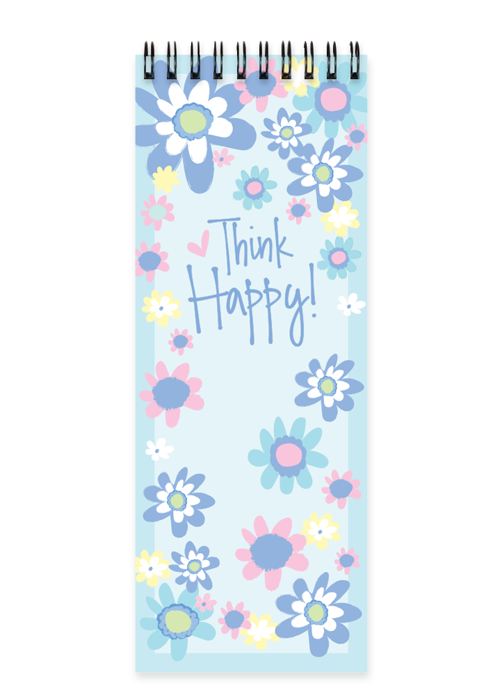 Think Happy Spiral Notebook with Blank Pages